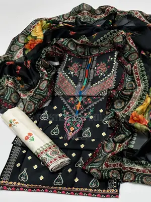 Shamooz Silk Allover Digital Print Dress (Allow to Open)