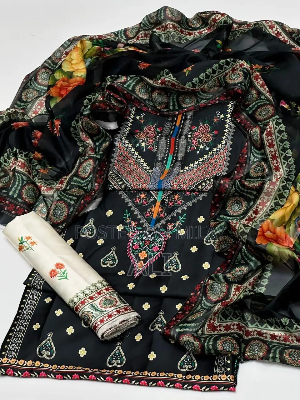 Shamooz Silk Allover Digital Print Dress (Allow to Open)