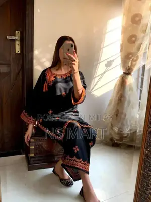 Elegant Black Embroidered 2-Piece Linen Suit | Premium Quality