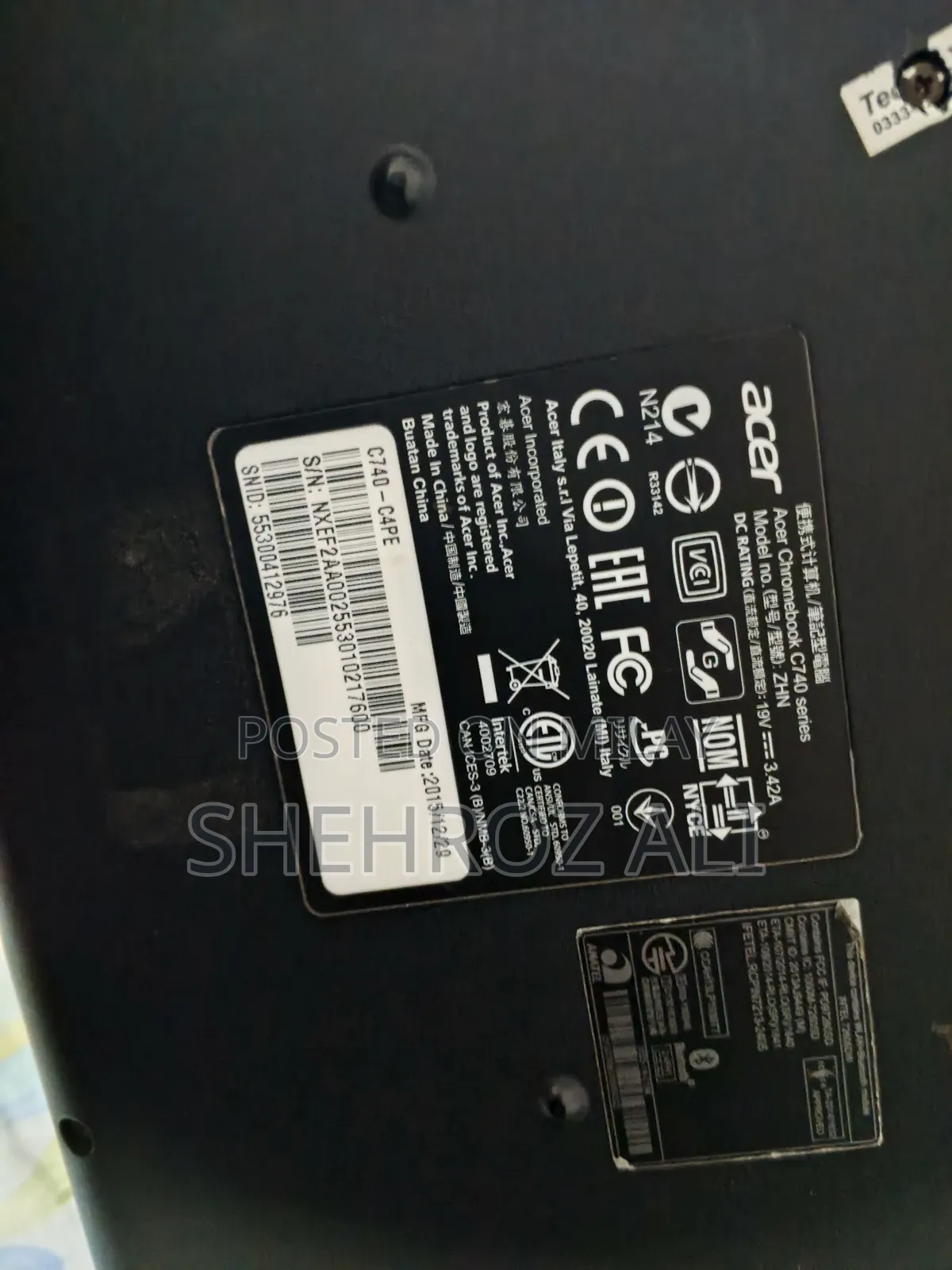 New Laptop Acer Chromebook 11 C740 4GB Intel SSD 128GB