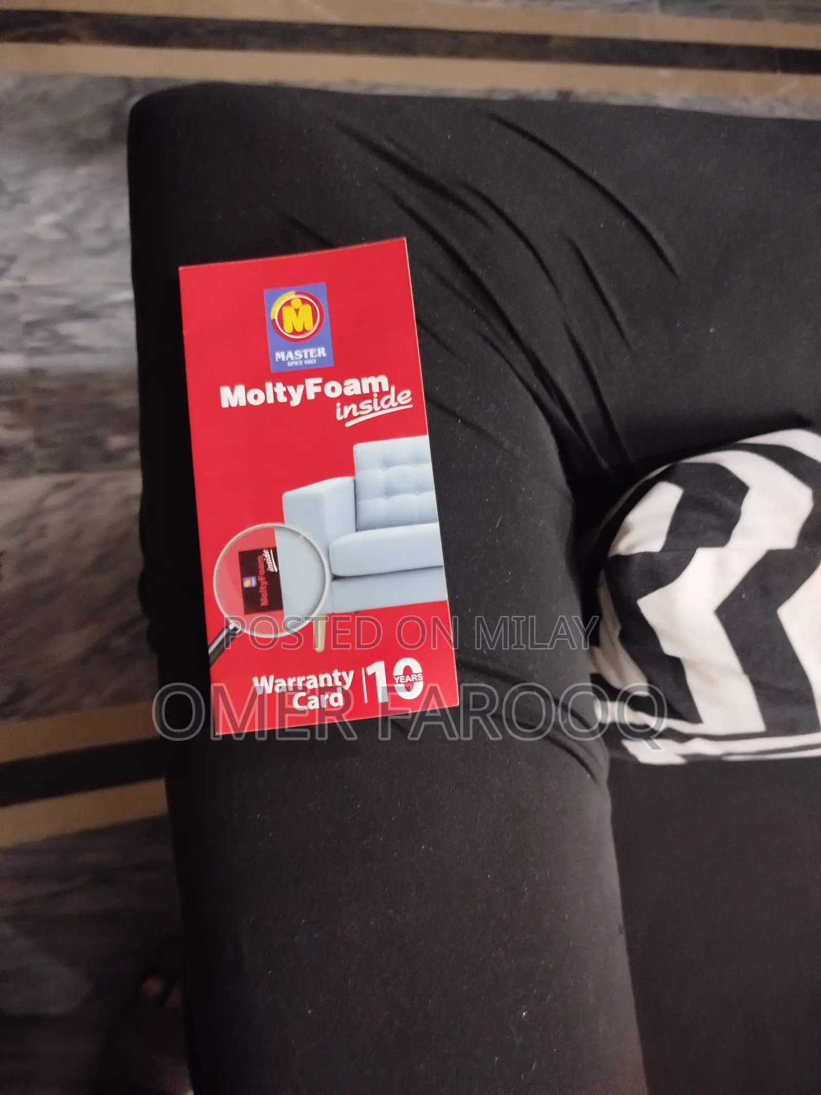 L Shape Sofa 6 Seater in Black Colour Malai Valvet