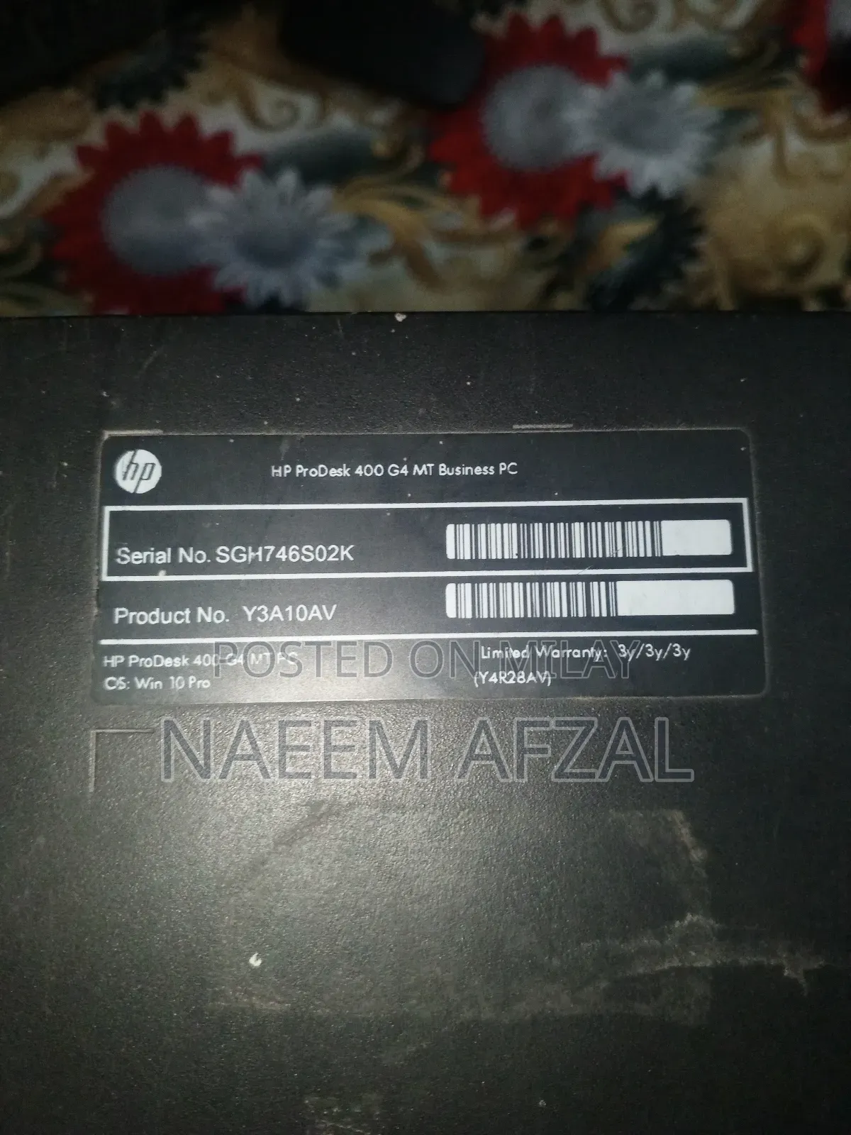 Desktop Computer HP ProDesk 400 G4 8GB Intel Core I3 SSD 128GB