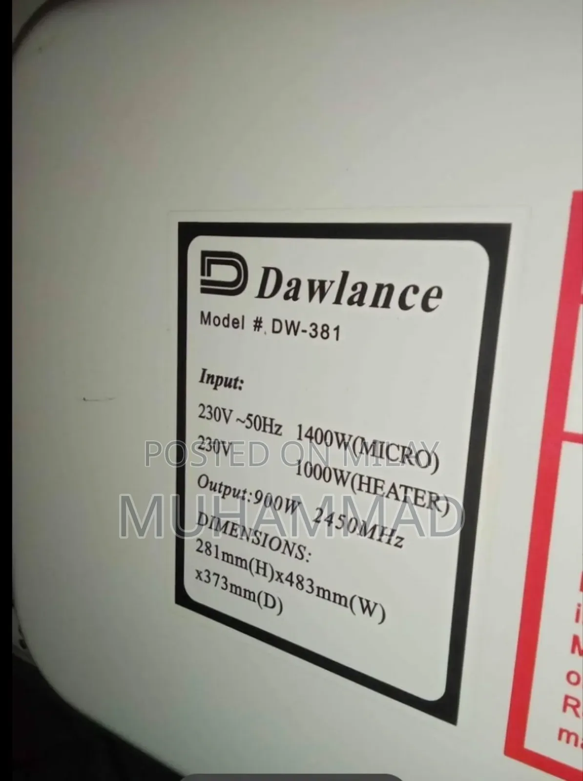 Dawlance Microwave Oven 2 in 1