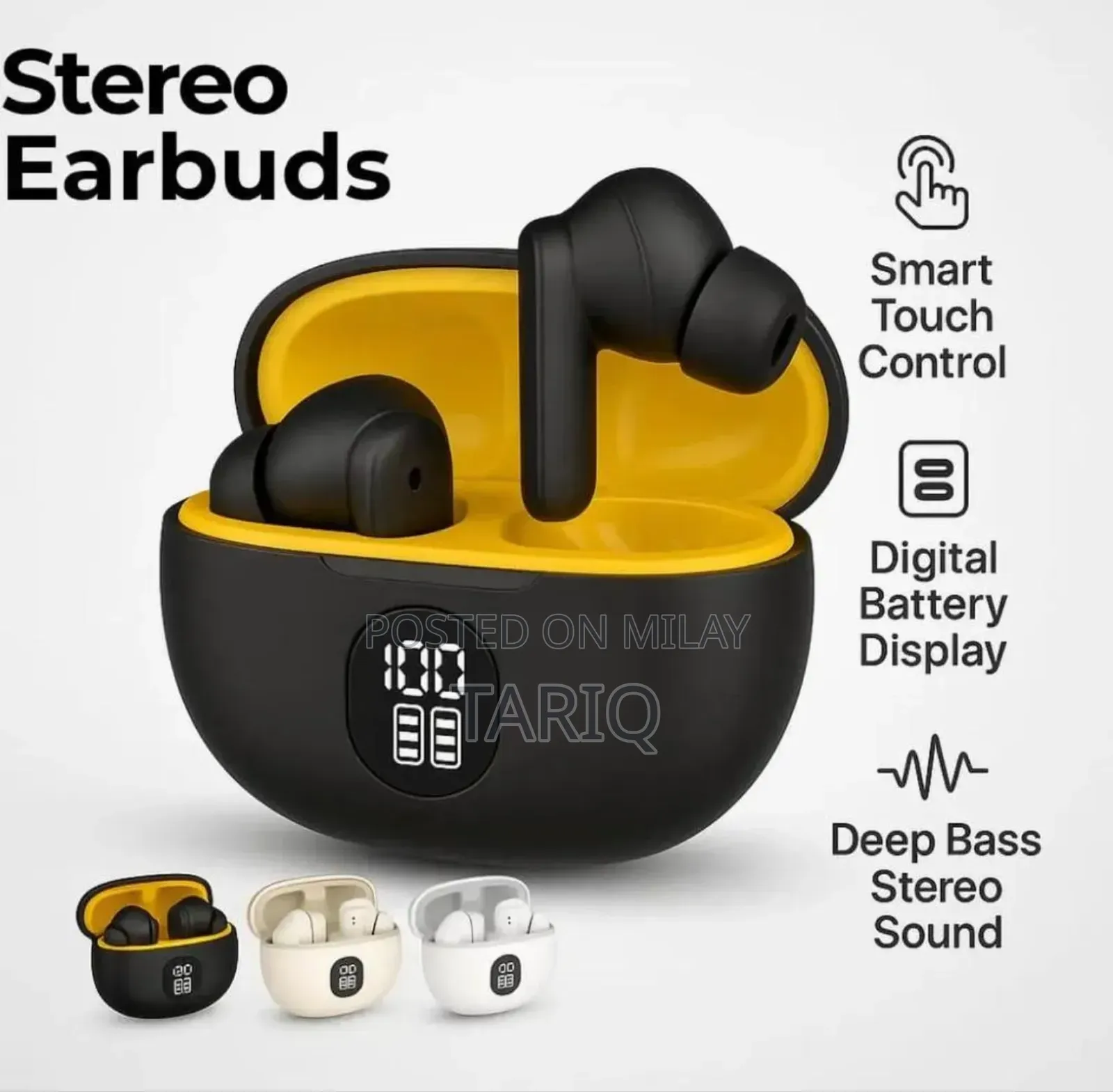 Wireless Stereo Earbuds With Led Display.