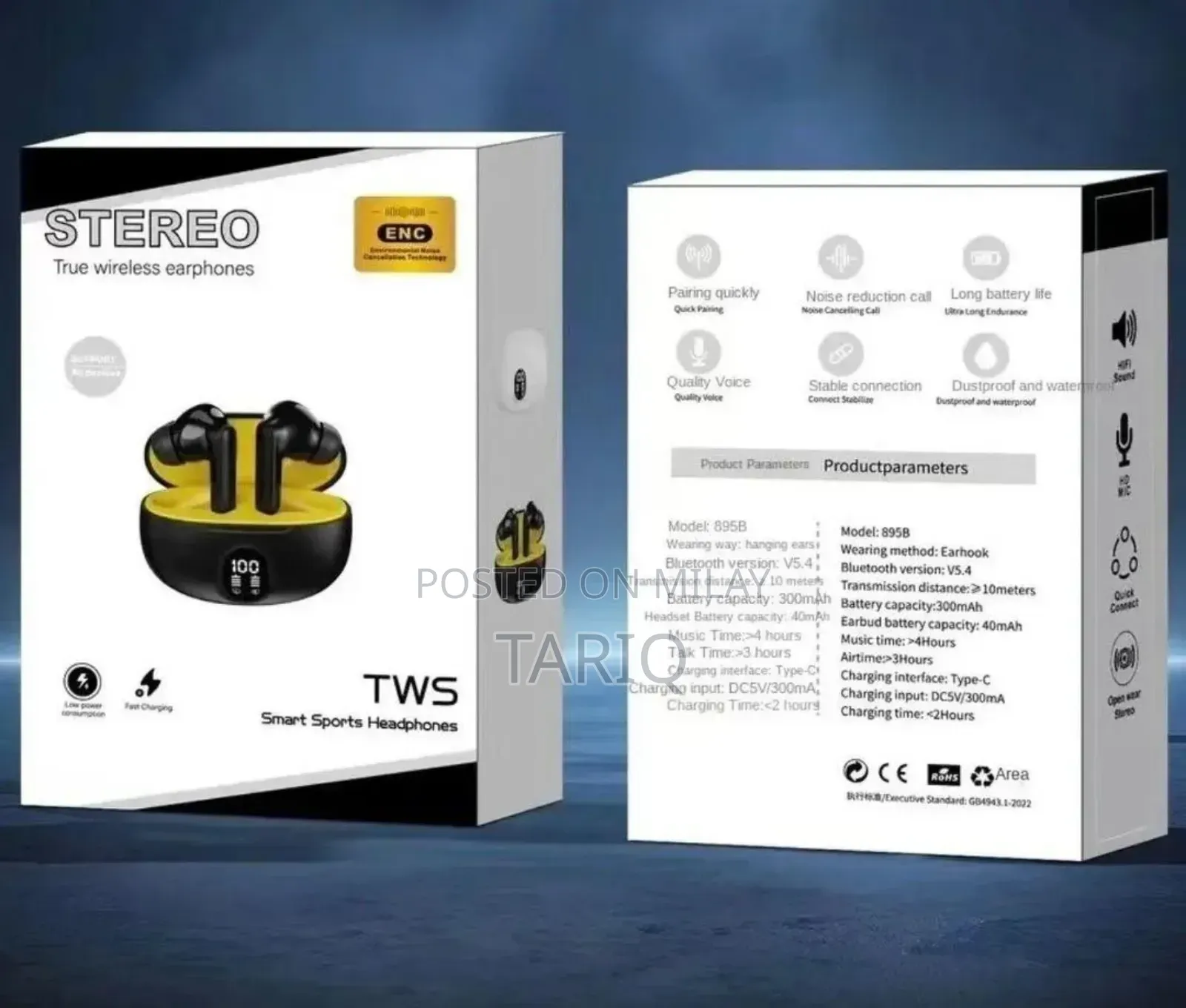 Wireless Stereo Earbuds With Led Display.