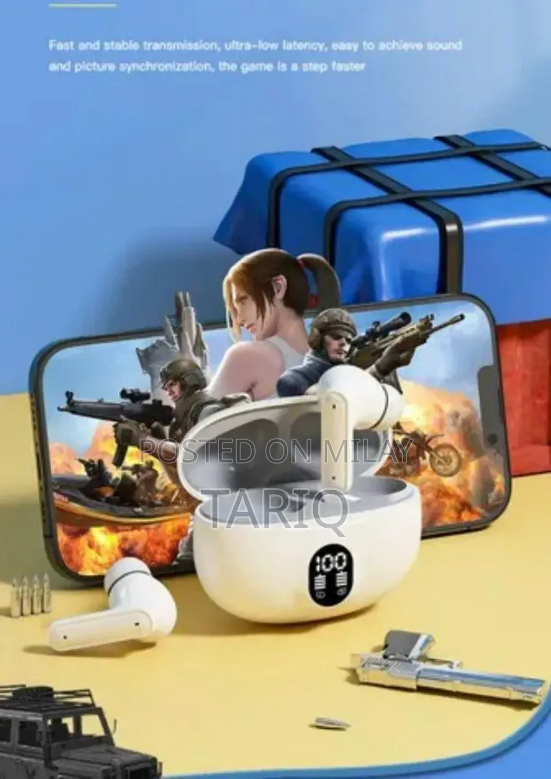 Wireless Stereo Earbuds With Led Display.