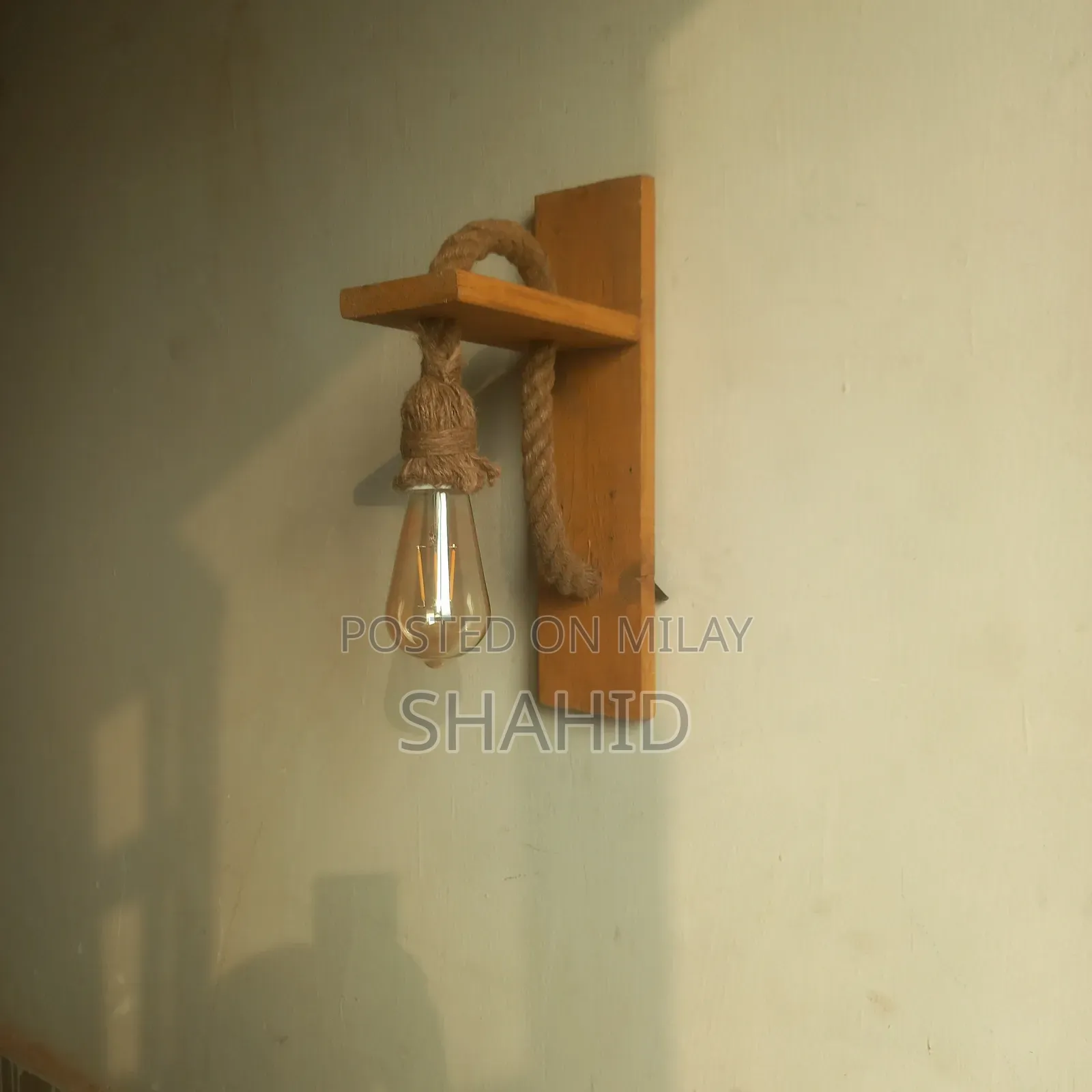 Wooden Rustic Hanging Wall Lamp