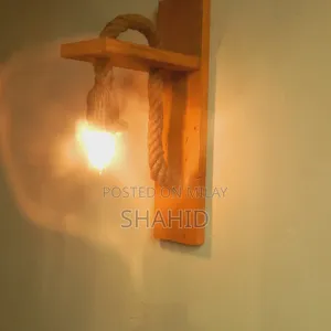 Wooden Rustic Hanging Wall Lamp