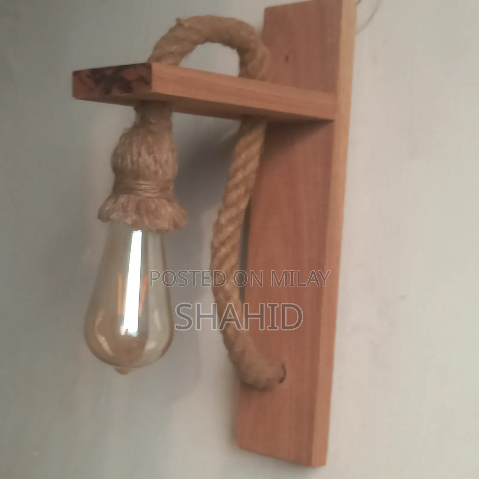 Wooden Rustic Hanging Wall Lamp