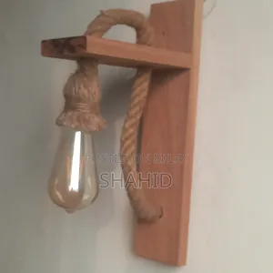 Wooden Rustic Hanging Wall Lamp