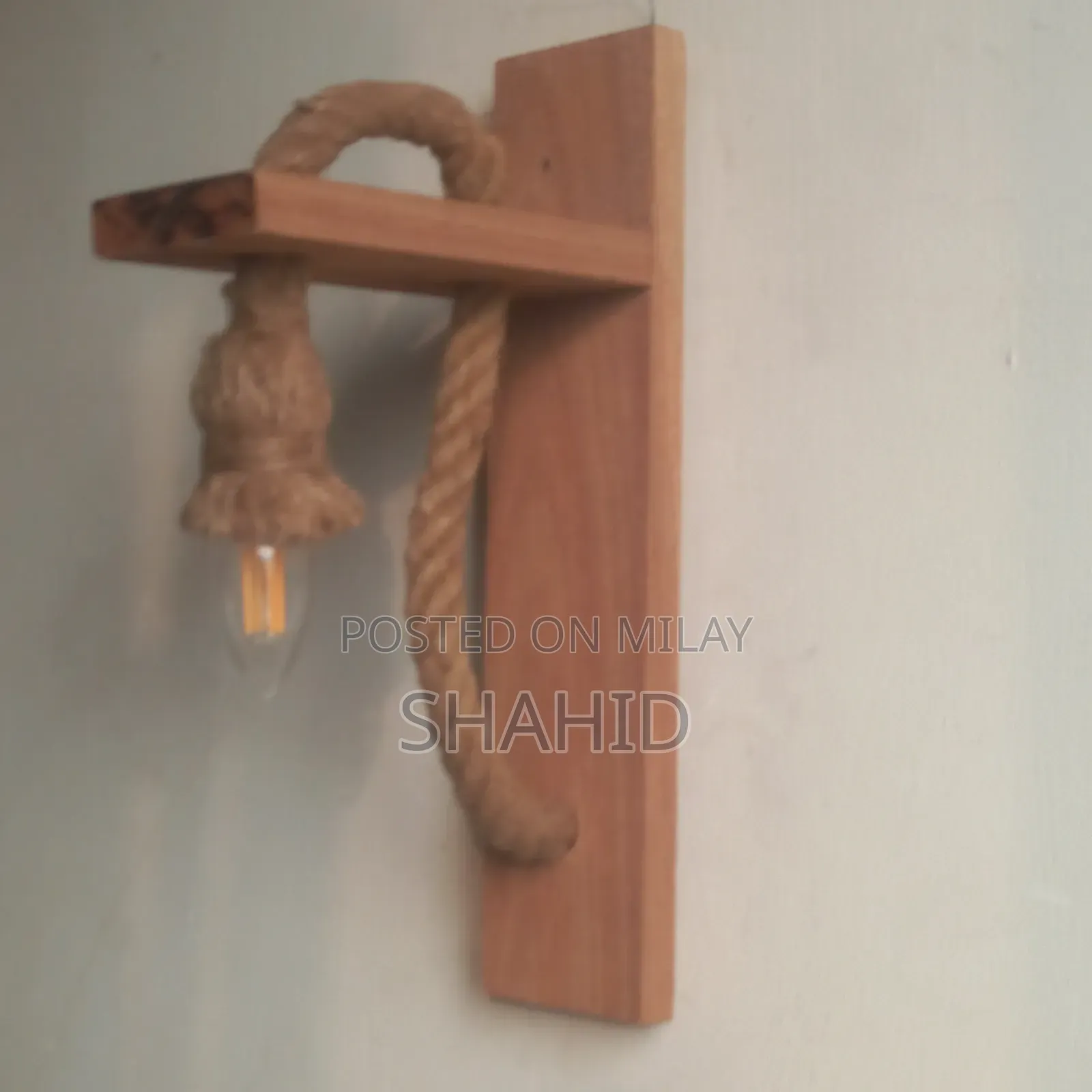 Wooden Rustic Hanging Wall Lamp