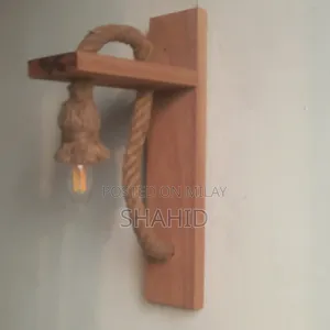 Wooden Rustic Hanging Wall Lamp
