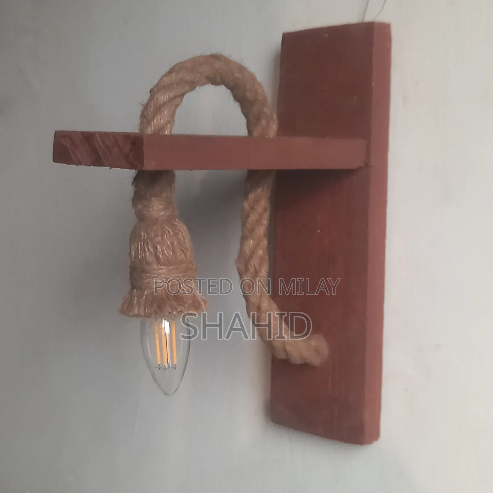 Wooden Rustic Hanging Wall Lamp
