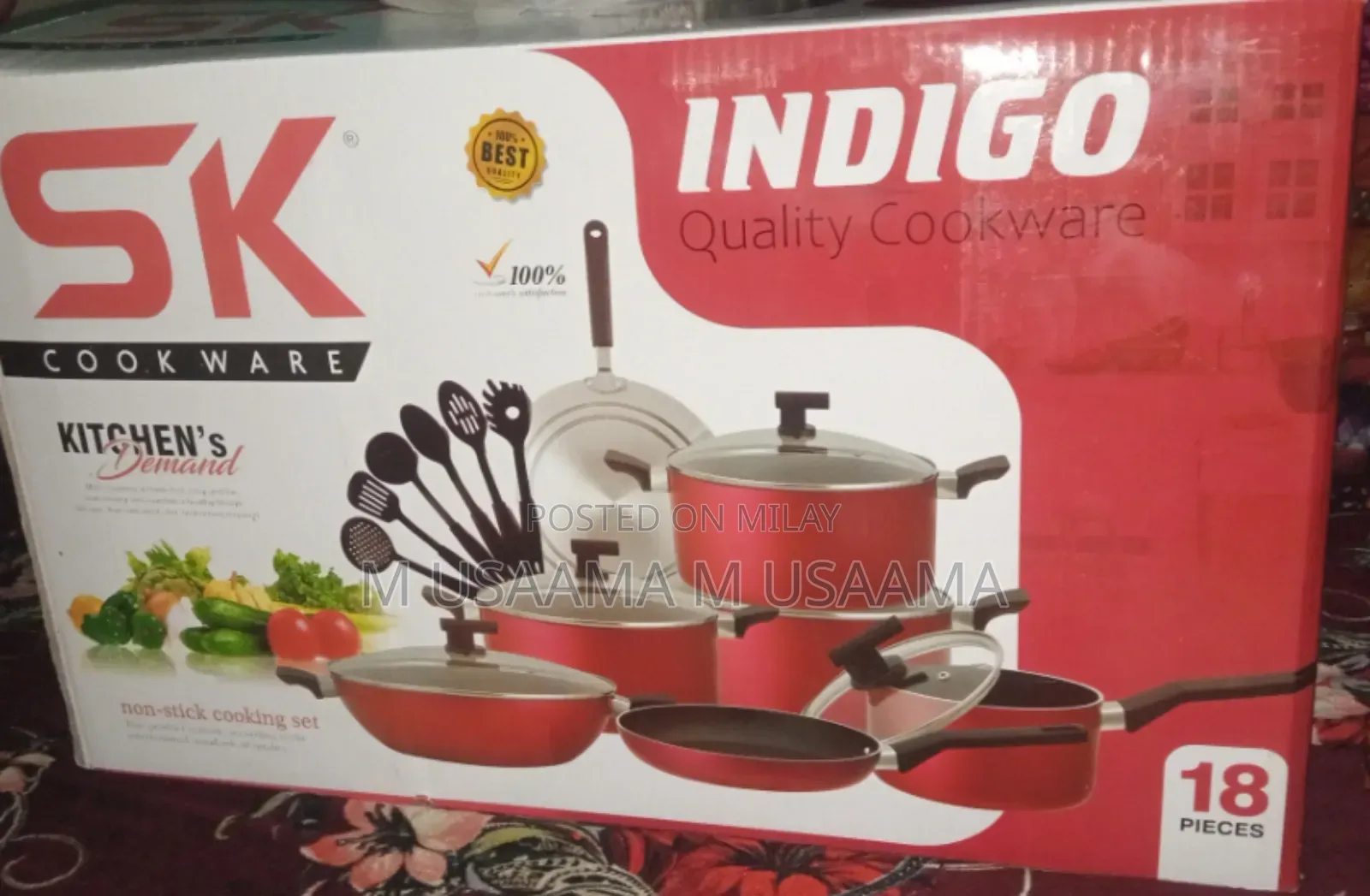 Kitchen Non Stick Cookware Set 18 Piece