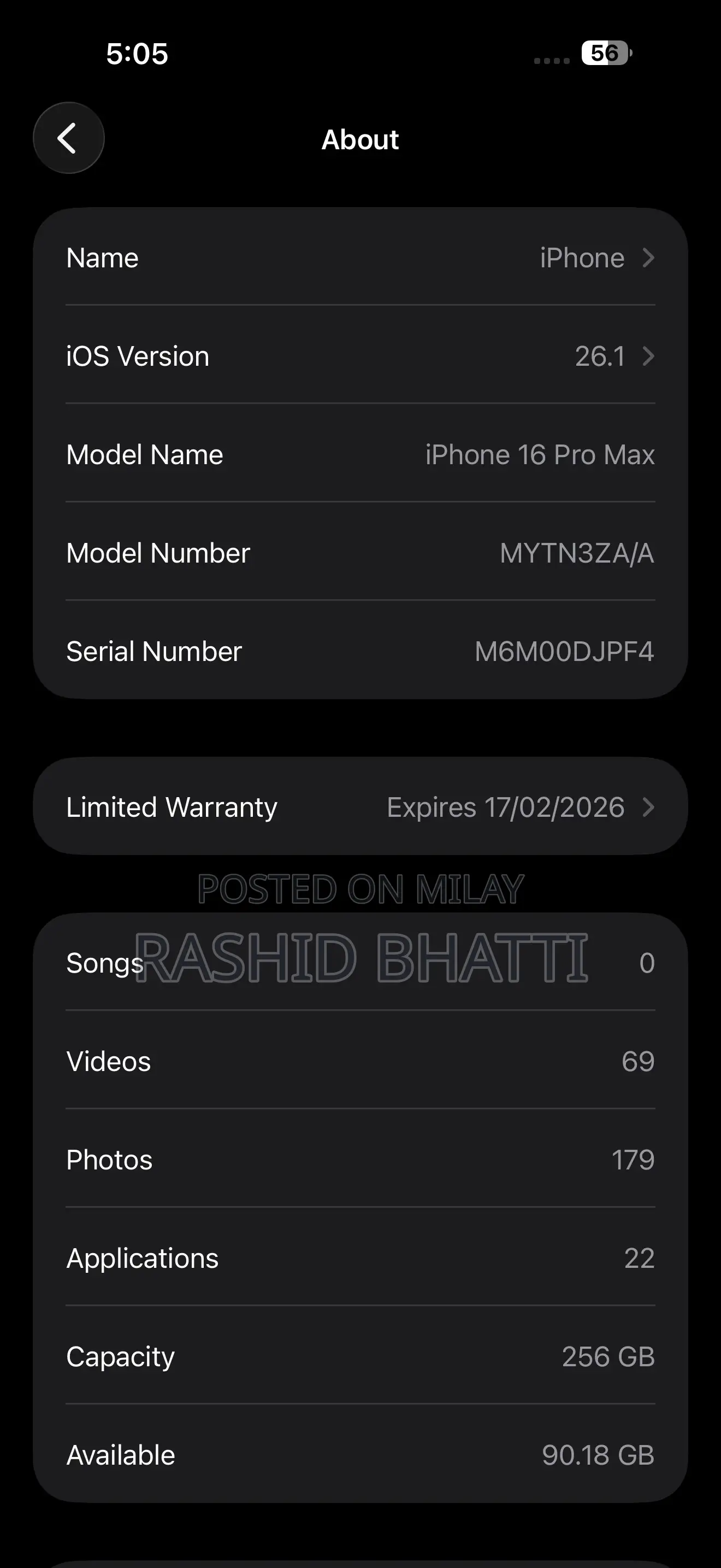 New Apple iPhone 16 Pro Max 256 GB White