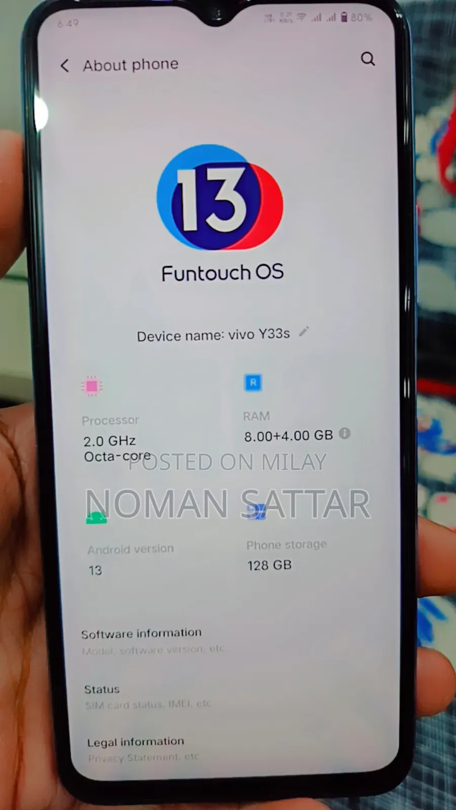 Vivo Y33s 128 GB Blue