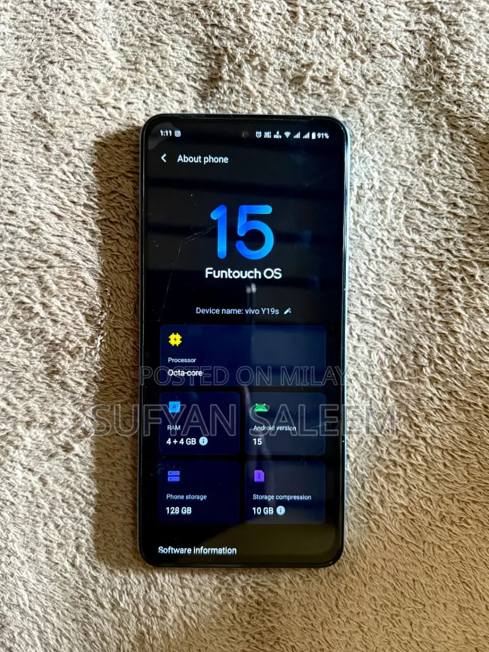 Vivo Y19 128 GB Blue