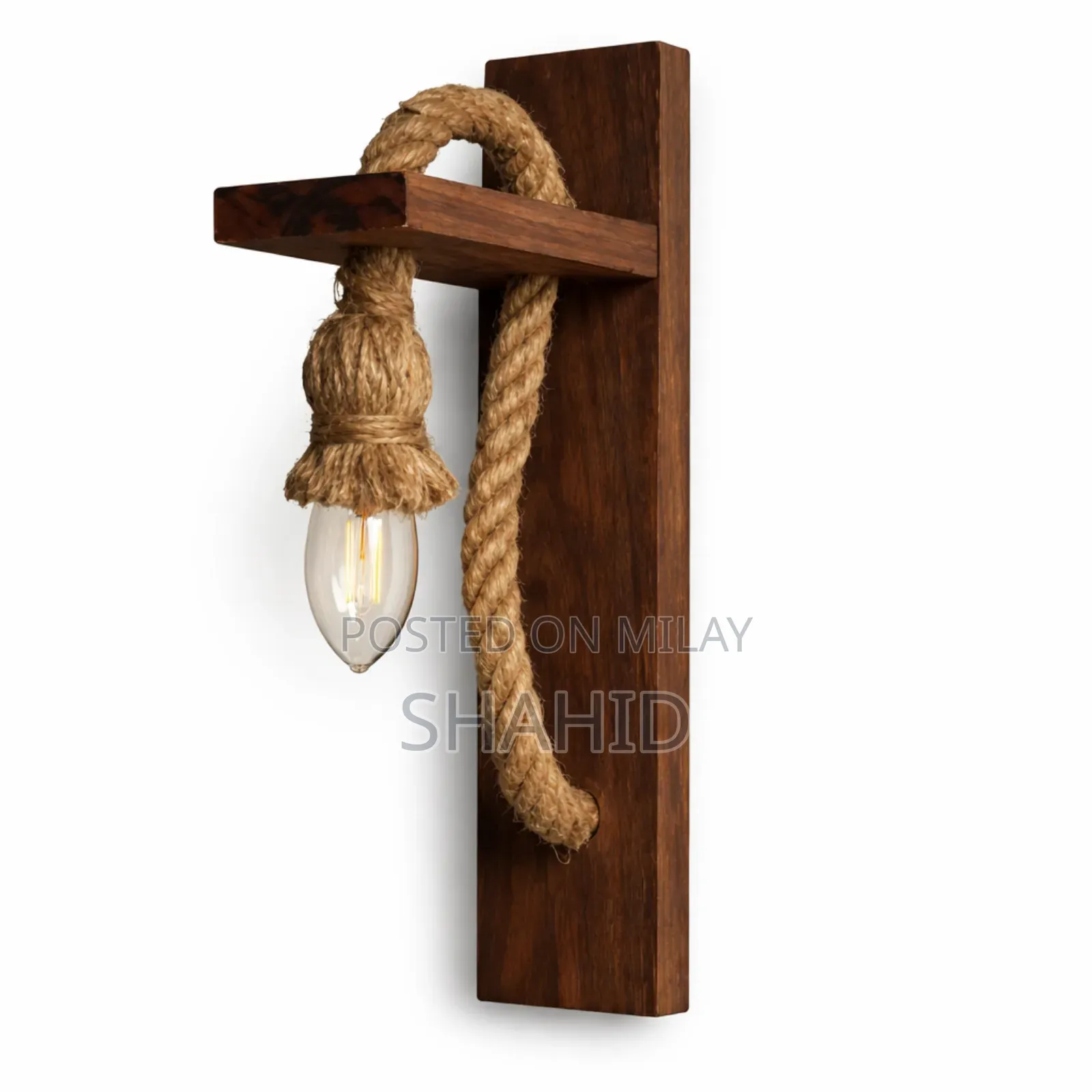 Wooden Rustic Hanging Wall Lamp