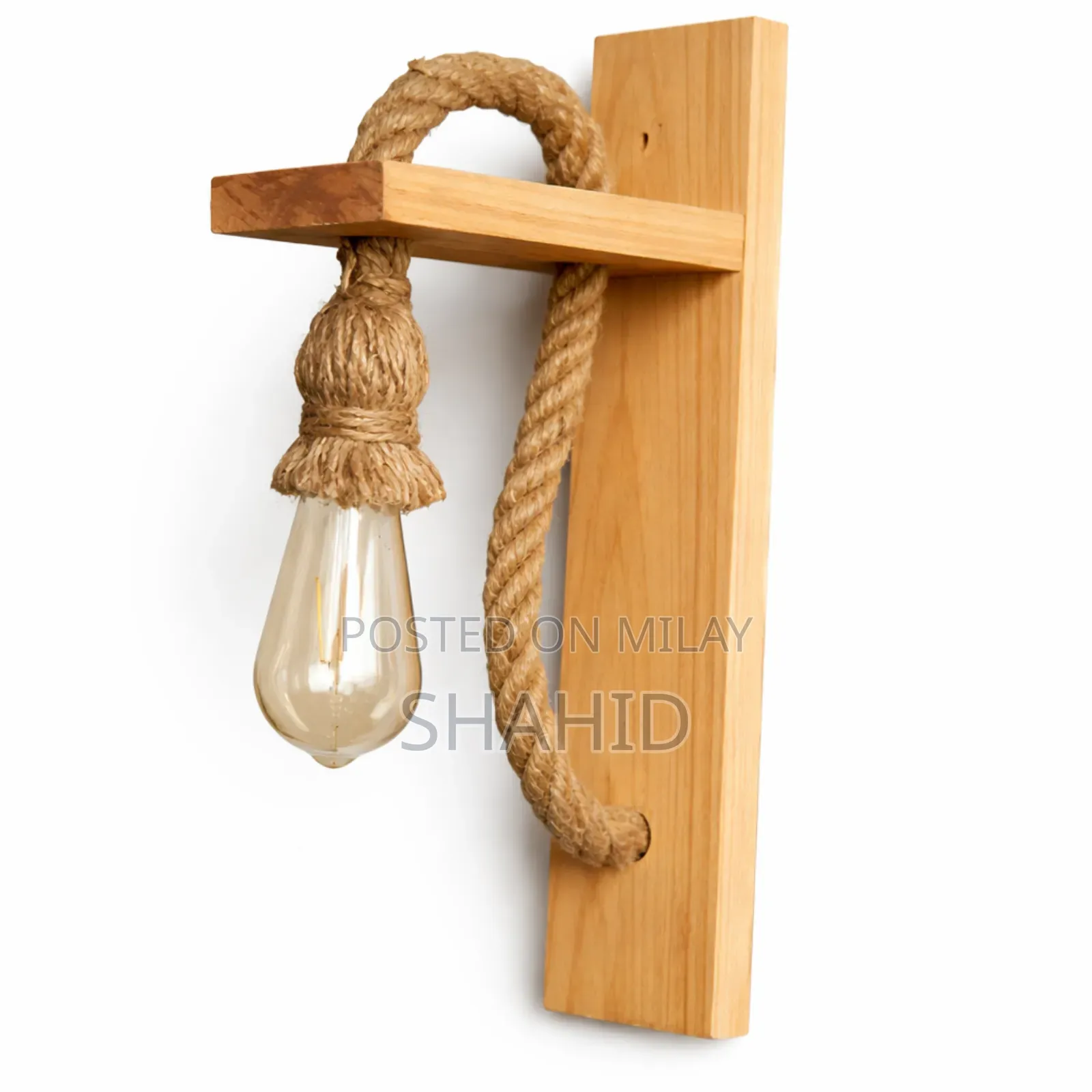 Wooden Rustic Hanging Wall Lamp