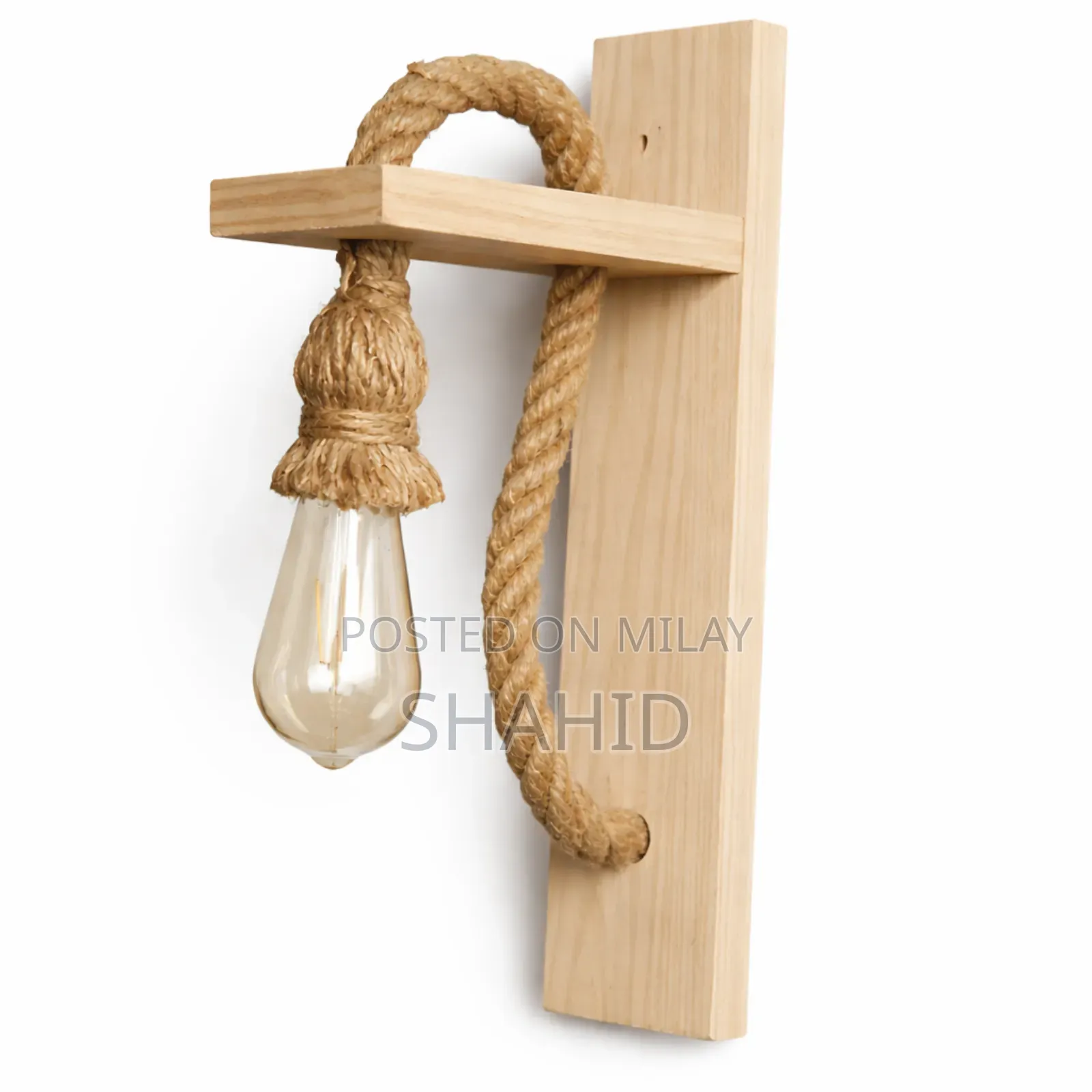 Wooden Rustic Hanging Wall Lamp