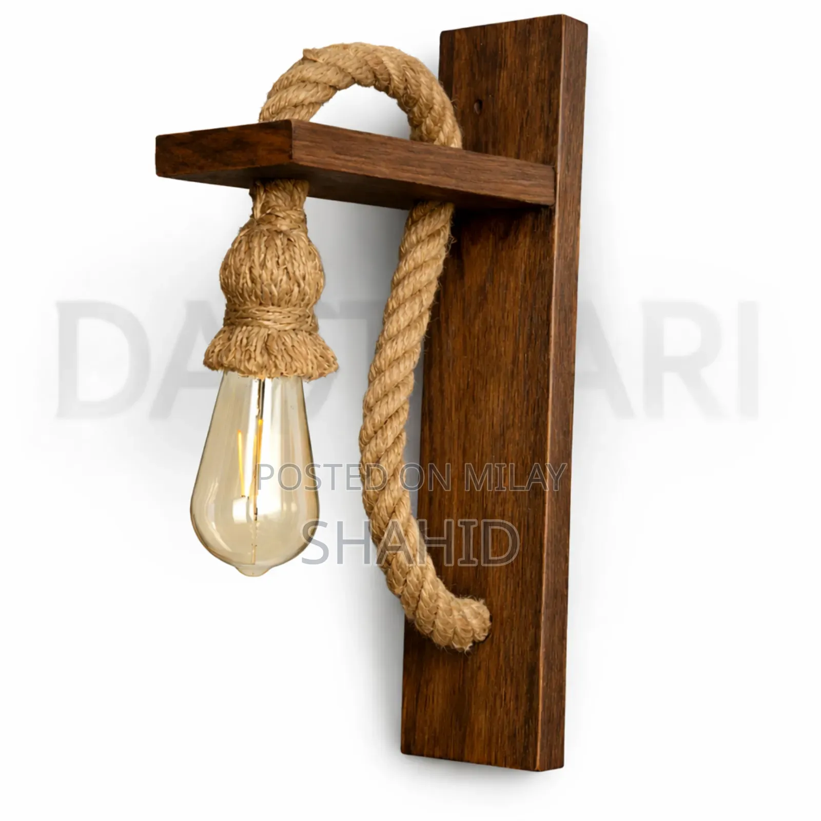 Wooden Rustic Hanging Wall Lamp