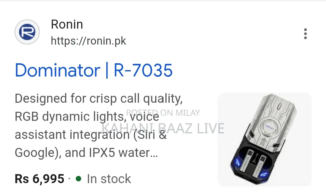 Ronin R-7035 Dominator Gaming Earbuds Monster Design With High Quality