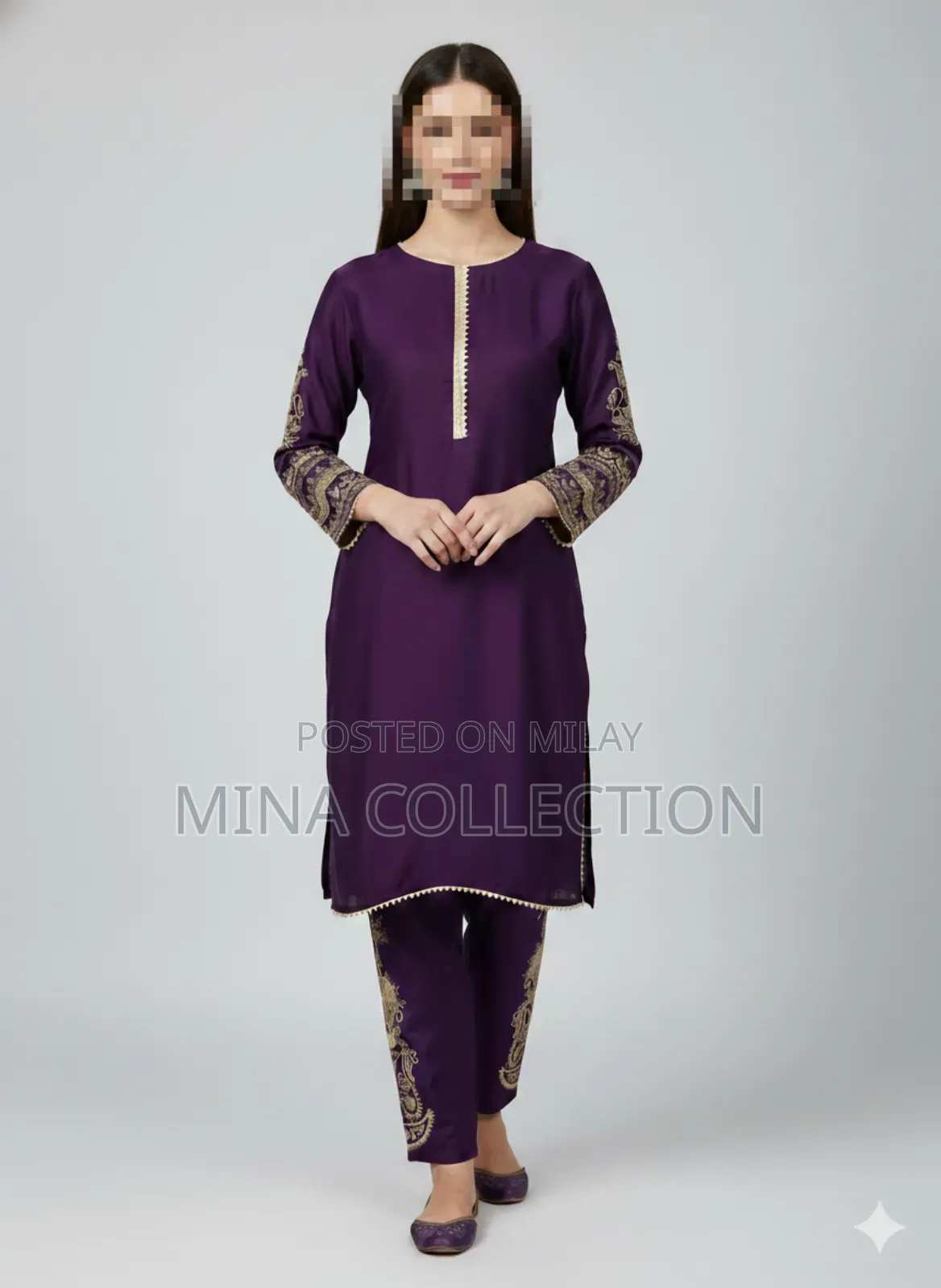 2pcs Ladies Eid Silk Suit