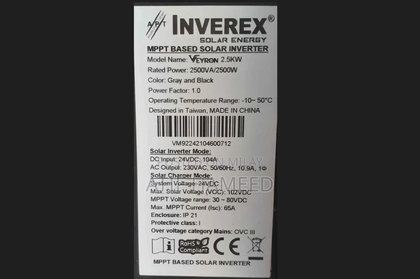 Inverex Inverter 2.5kw