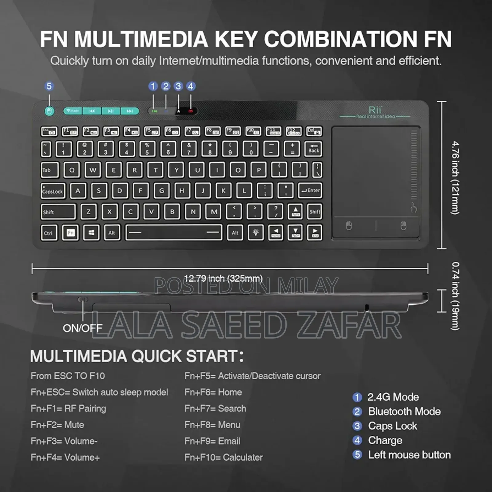 Rii Mini Wireless Keyboard Mouse