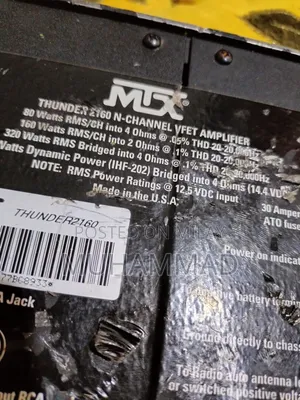 MTX Thunder 2160 Car 2 Channel Amplifier Made in Usa