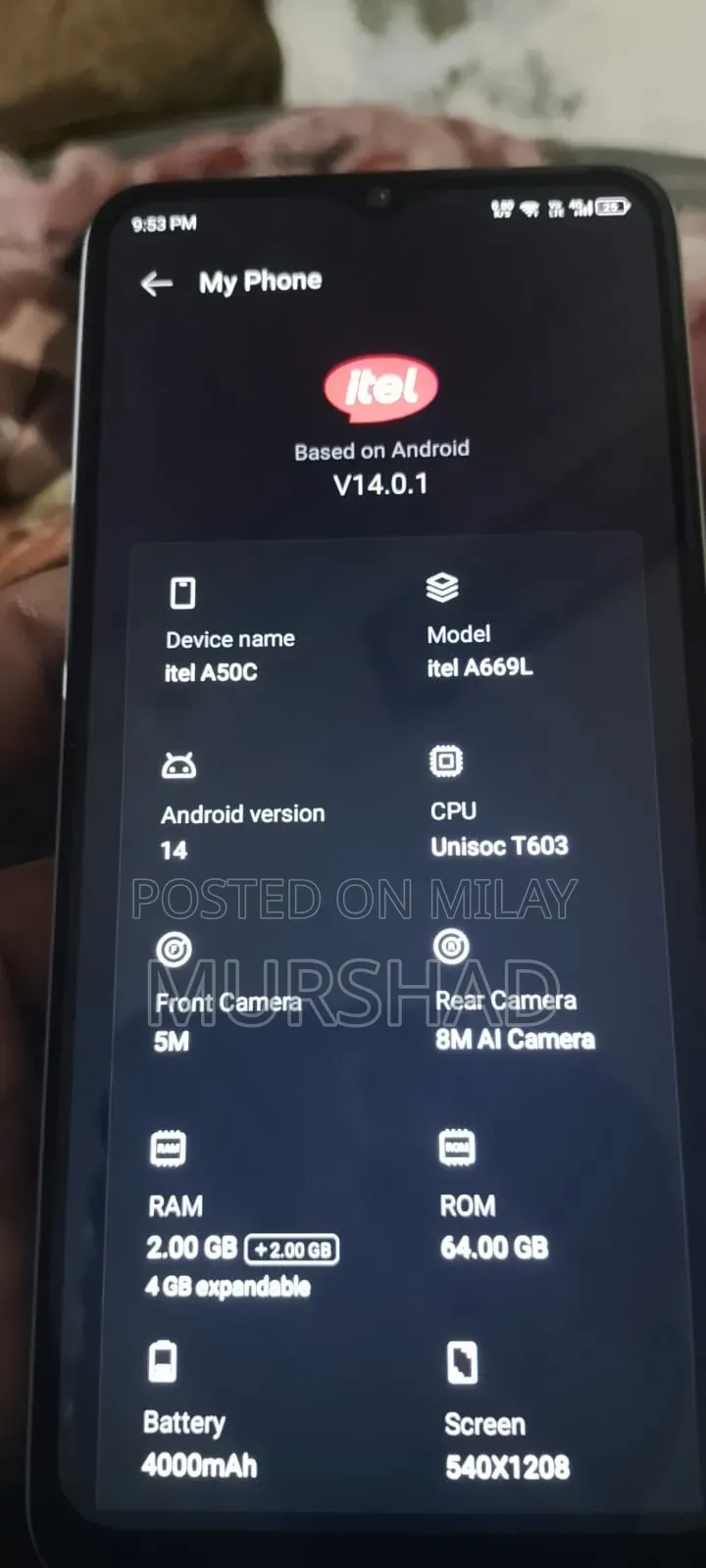 New Itel A50C 32 GB Blue