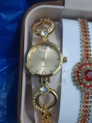 Elegant Ladies Jewelry Gift Set – Watch, Bracelet Stone Rings