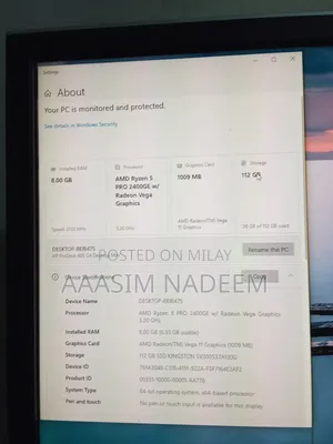 New Desktop Computer HP 200 G4 8GB AMD Ryzen 5 SSD 128GB