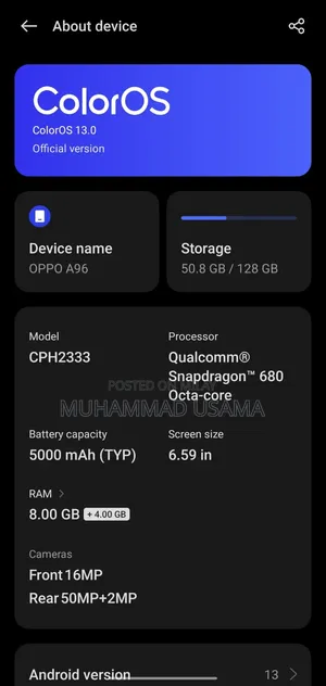 Oppo A96 128 GB Blue