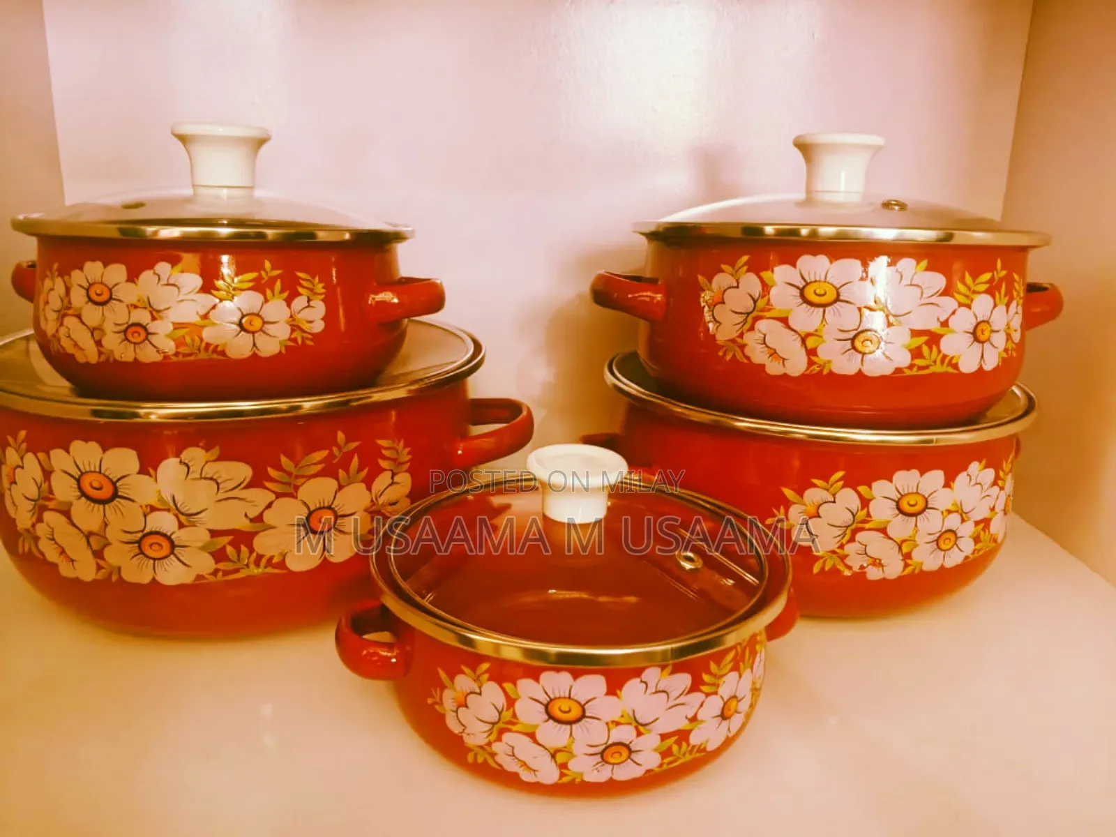 Vintage Casserole Set 5 Piece Lid Glass