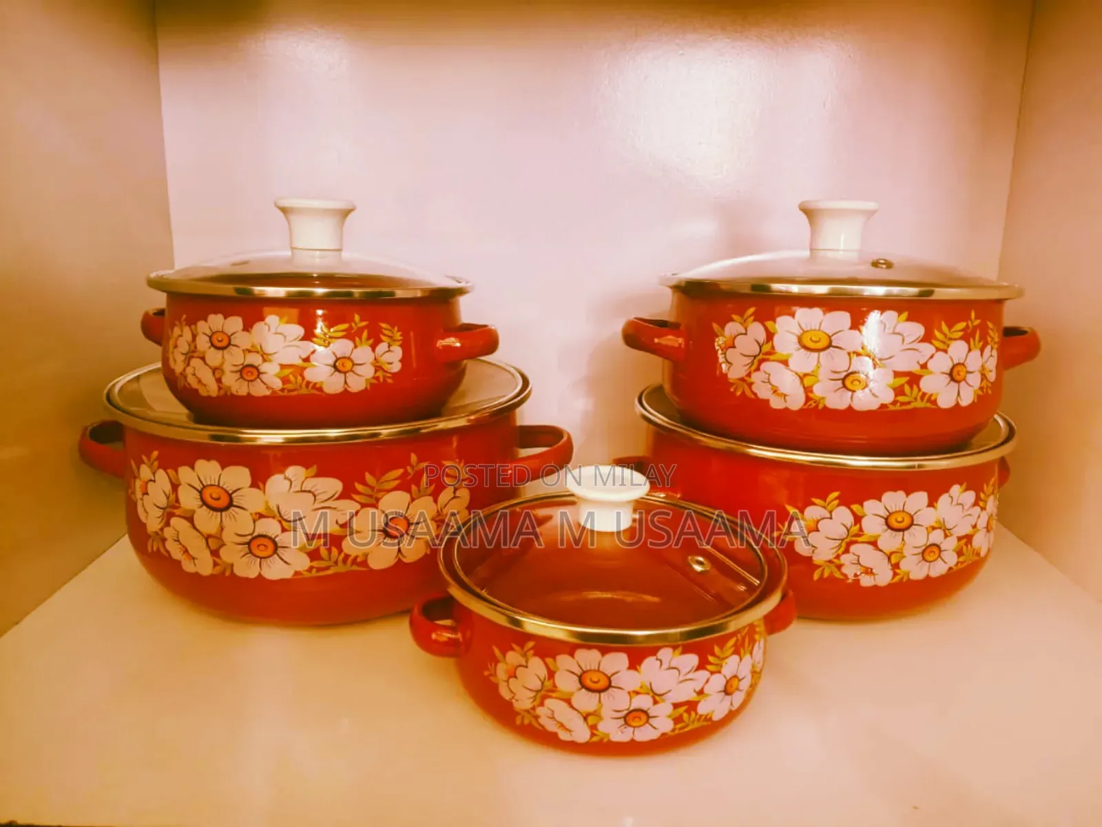Vintage Casserole Set 5 Piece Lid Glass