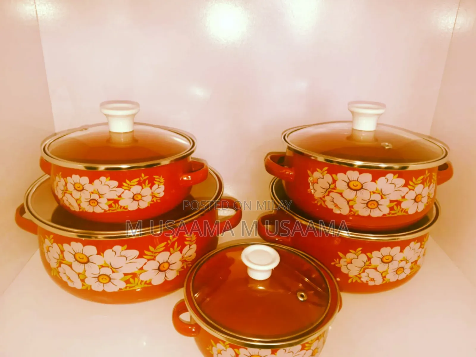 Vintage Casserole Set 5 Piece Lid Glass
