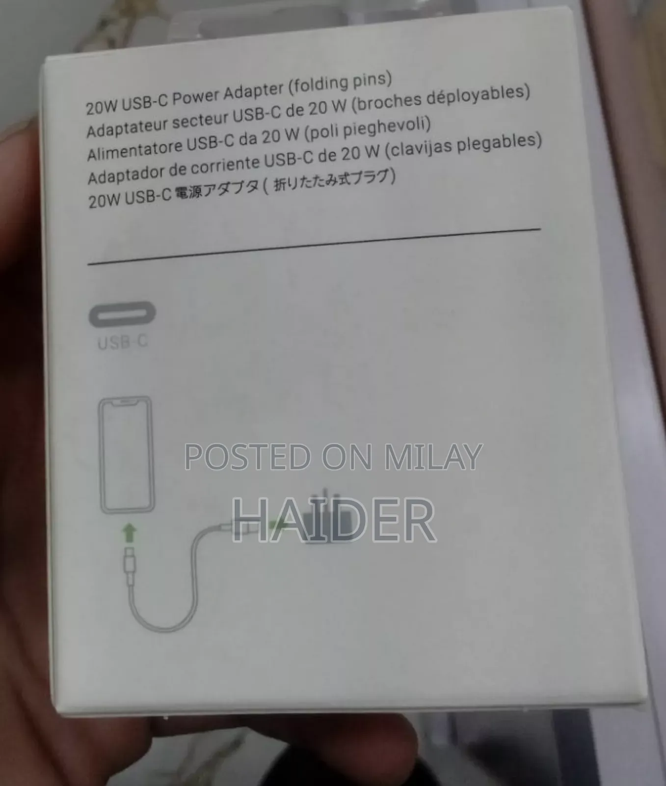 20w Usb - C Adapter With Folded Pins