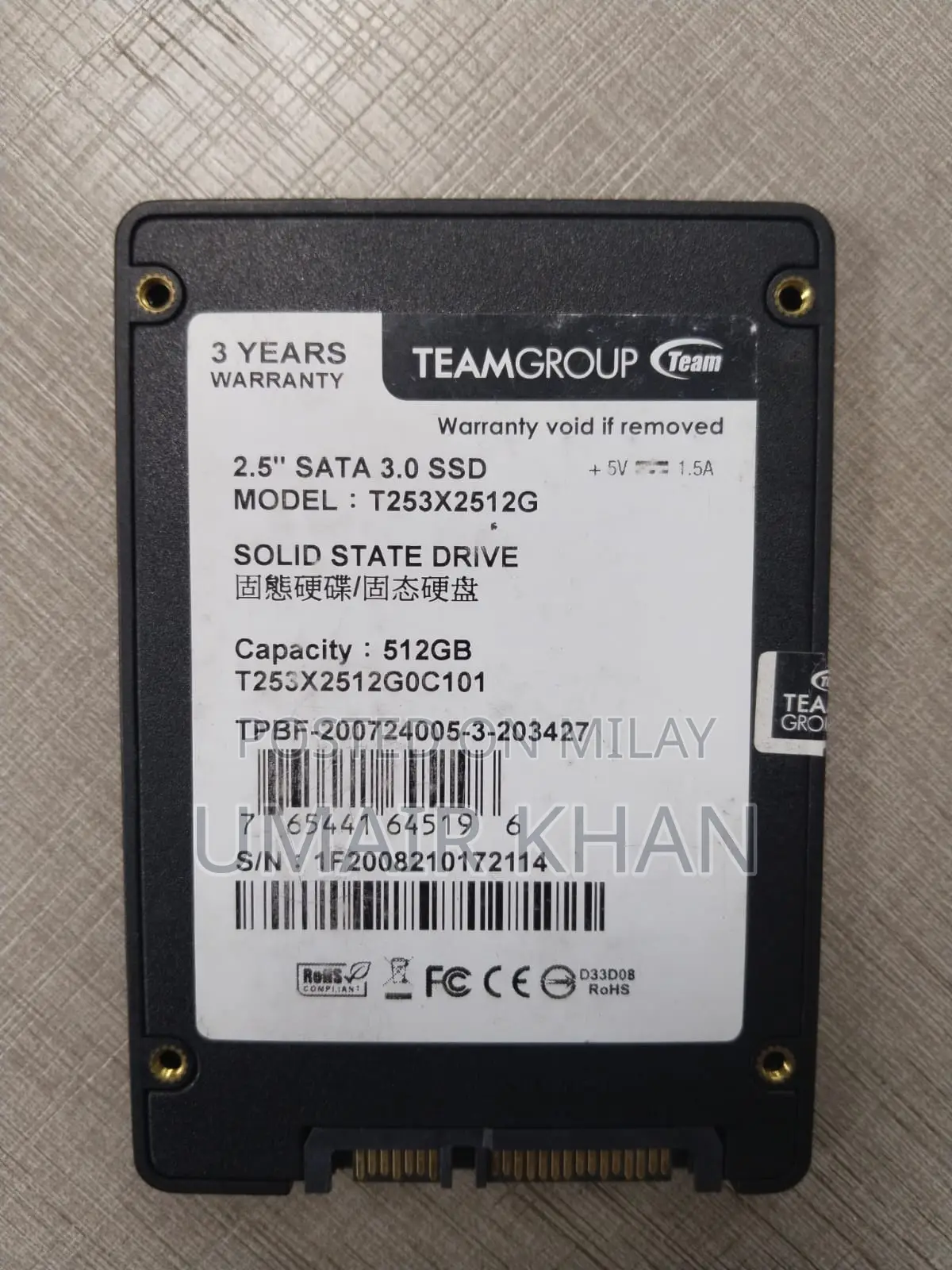 512 Gb SSD 99% Health