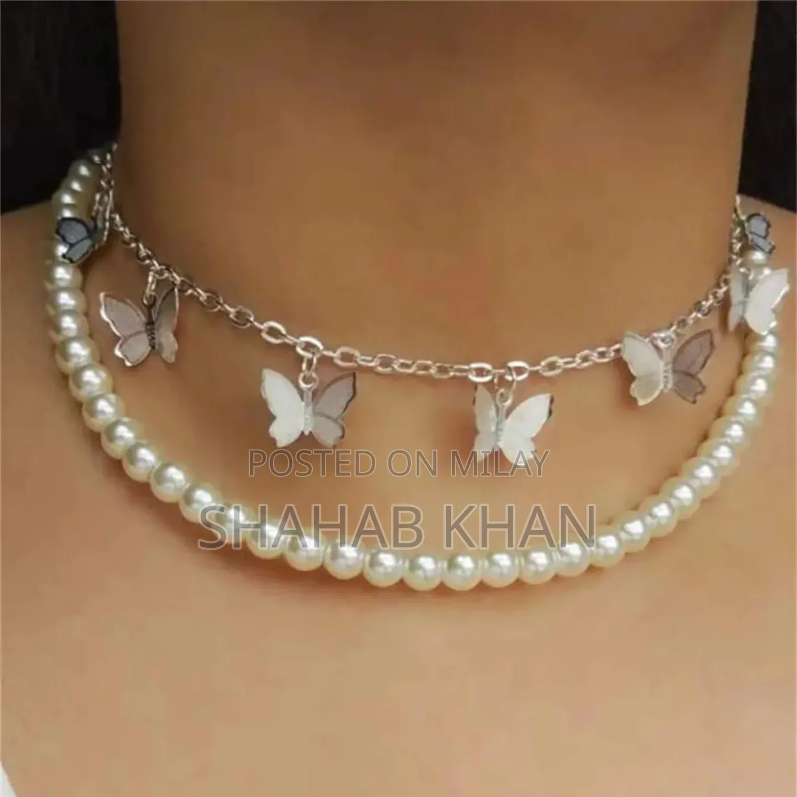Butterfly Design Double Layer Choker Necklace