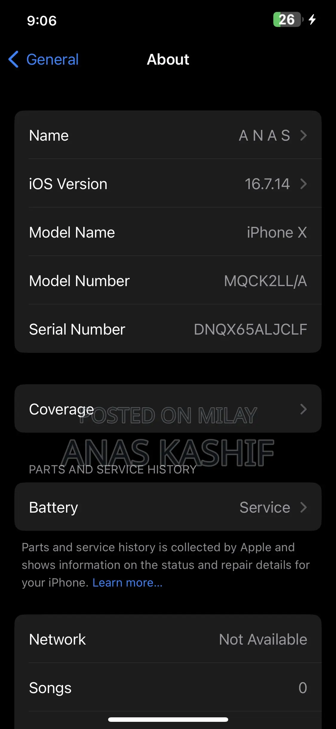 Apple iPhone X 64 GB Black