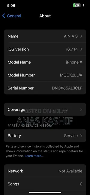 Apple iPhone X 64 GB Black