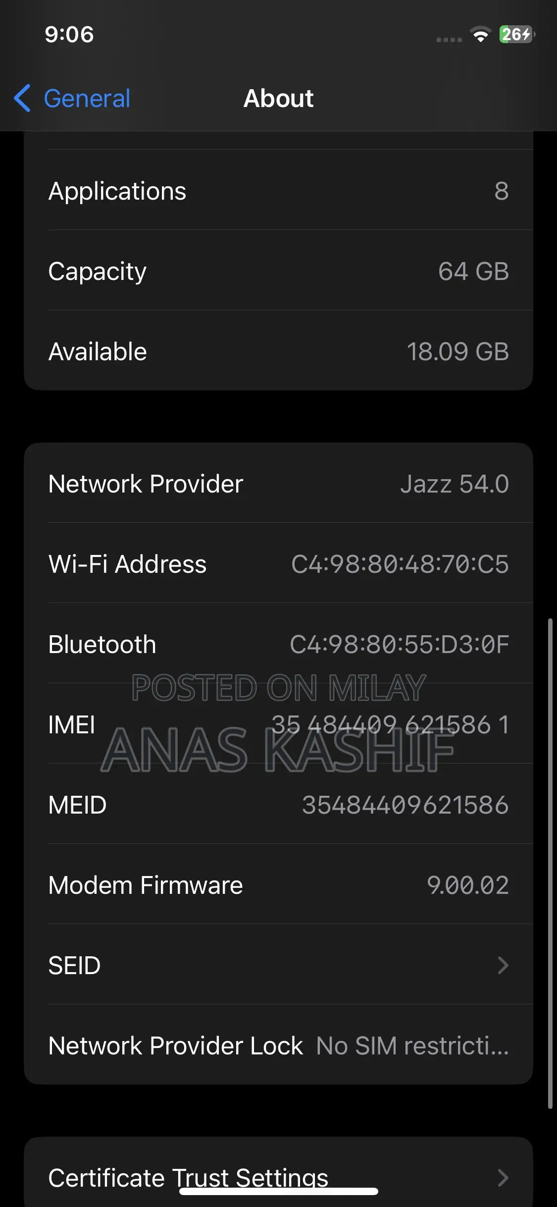 Apple iPhone X 64 GB Black