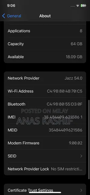 Apple iPhone X 64 GB Black